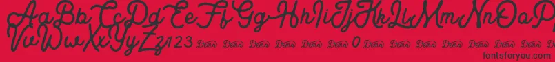 Royaland Clean Demo Version Font – Black Fonts on Red Background