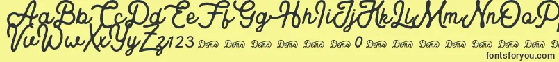 Royaland Clean Demo Version Font – Black Fonts on Yellow Background