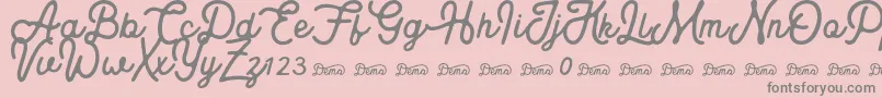 Royaland Clean Demo Version Font – Gray Fonts on Pink Background
