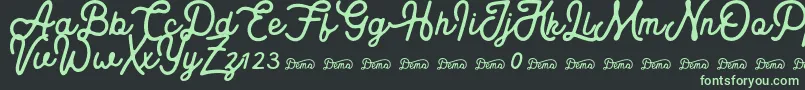 Royaland Clean Demo Version Font – Green Fonts on Black Background