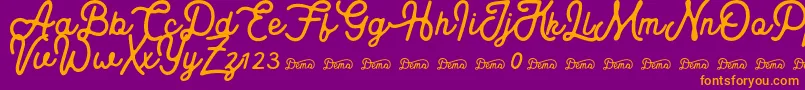 Royaland Clean Demo Version Font – Orange Fonts on Purple Background