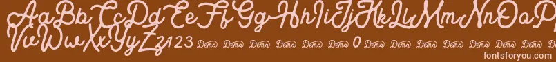 Royaland Clean Demo Version Font – Pink Fonts on Brown Background