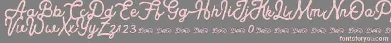 Royaland Clean Demo Version-Schriftart – Rosa Schriften auf grauem Hintergrund