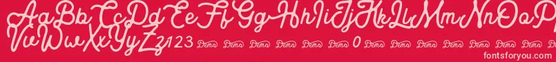 Royaland Clean Demo Version Font – Pink Fonts on Red Background
