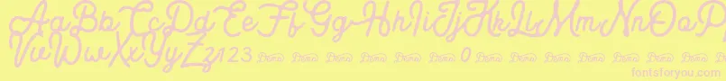 Royaland Clean Demo Version Font – Pink Fonts on Yellow Background