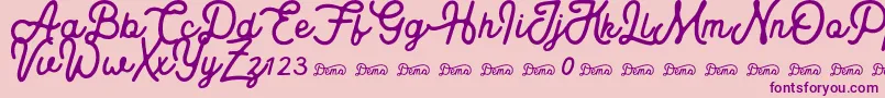 Royaland Clean Demo Version Font – Purple Fonts on Pink Background