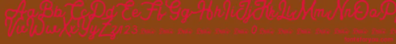 Royaland Clean Demo Version Font – Red Fonts on Brown Background
