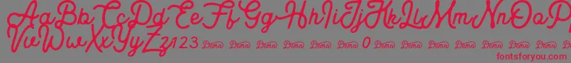 Royaland Clean Demo Version Font – Red Fonts on Gray Background
