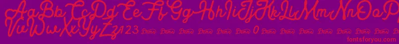 Royaland Clean Demo Version Font – Red Fonts on Purple Background