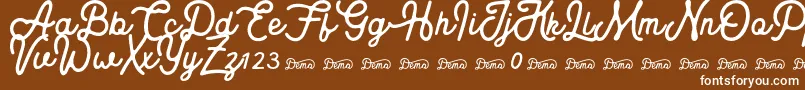 Royaland Clean Demo Version Font – White Fonts on Brown Background