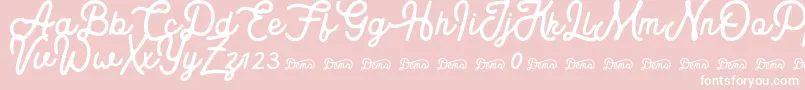 Royaland Clean Demo Version Font – White Fonts on Pink Background
