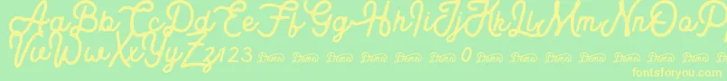 Royaland Clean Demo Version Font – Yellow Fonts on Green Background