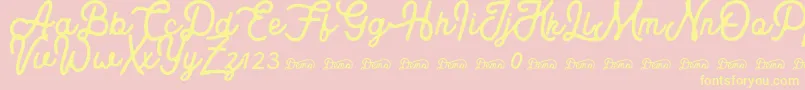 Royaland Clean Demo Version Font – Yellow Fonts on Pink Background