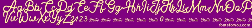 Royaland Clean Demo Version Font – Yellow Fonts on Purple Background