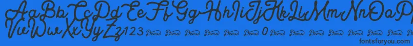 Royaland Clean Demo Version Font – Black Fonts on Blue Background