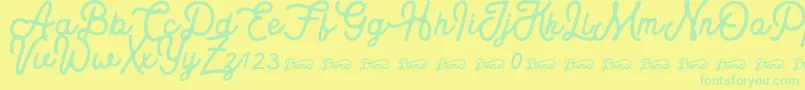 Royaland Clean Demo Version Font – Green Fonts on Yellow Background