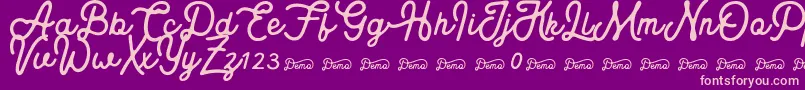 Шрифт Royaland Clean Demo Version – розовые шрифты на фиолетовом фоне