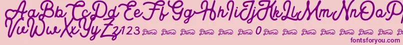 Royaland Clean Demo Version Font – Purple Fonts on Pink Background