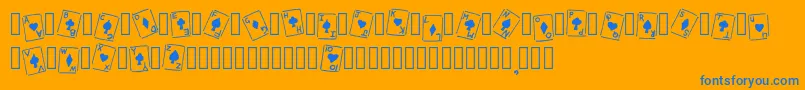 RoyalFlush Basic Regular Font – Blue Fonts on Orange Background