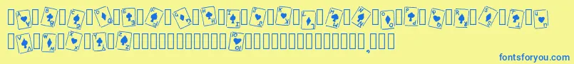 Шрифт RoyalFlush Basic Regular – синие шрифты на жёлтом фоне