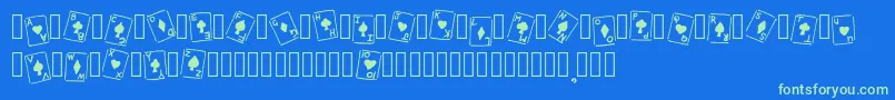 RoyalFlush Basic Regular Font – Green Fonts on Blue Background