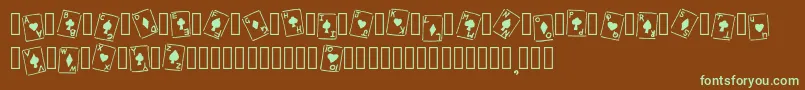 RoyalFlush Basic Regular-Schriftart – Grüne Schriften auf braunem Hintergrund