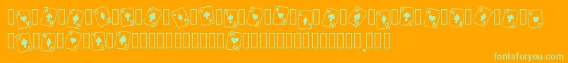 RoyalFlush Basic Regular Font – Green Fonts on Orange Background