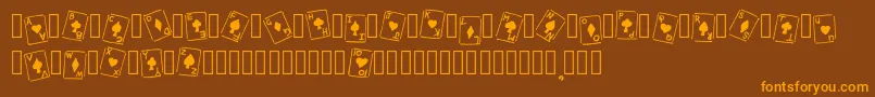 RoyalFlush Basic Regular Font – Orange Fonts on Brown Background