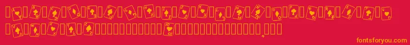 Fonte RoyalFlush Basic Regular – fontes laranjas em um fundo vermelho