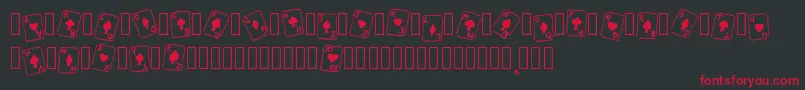 フォントRoyalFlush Basic Regular – 黒い背景に赤い文字