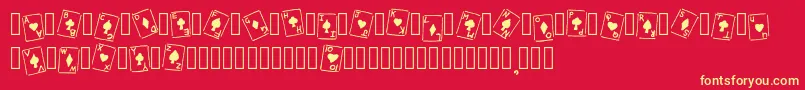 Fonte RoyalFlush Basic Regular – fontes amarelas em um fundo vermelho