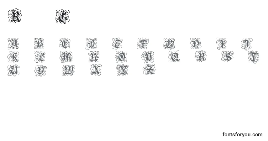A fonte RoyalGothic (139257) – alfabeto, números, caracteres especiais