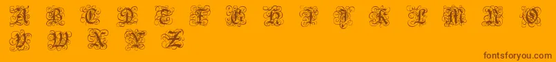 RoyalGothic-Schriftart – Braune Schriften auf orangefarbenem Hintergrund