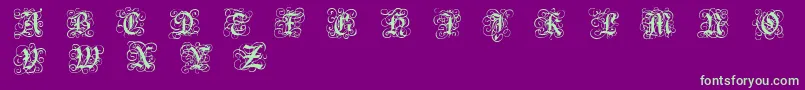 RoyalGothic Font – Green Fonts on Purple Background