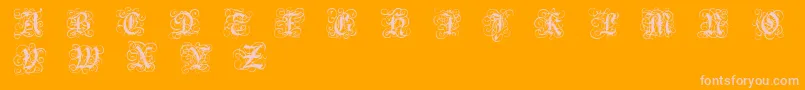 RoyalGothic-fontti – vaaleanpunaiset fontit oranssilla taustalla