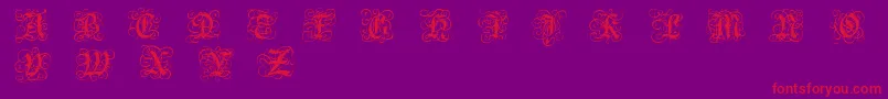 RoyalGothic-Schriftart – Rote Schriften auf violettem Hintergrund