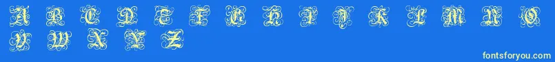 RoyalGothic Font – Yellow Fonts on Blue Background