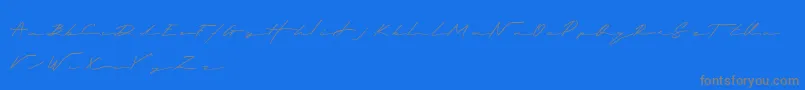 Royalia-Schriftart – Graue Schriften auf blauem Hintergrund