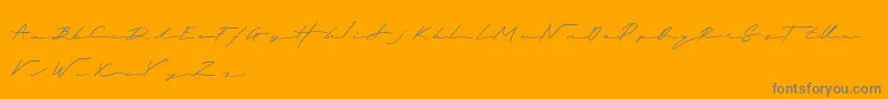 Royalia-Schriftart – Graue Schriften auf orangefarbenem Hintergrund