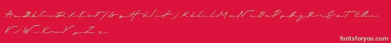 Royalia Font – Green Fonts on Red Background