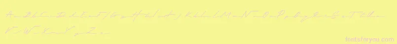 Royalia Font – Pink Fonts on Yellow Background