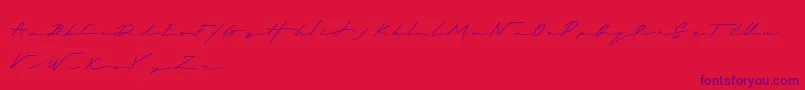 Royalia-Schriftart – Violette Schriften auf rotem Hintergrund