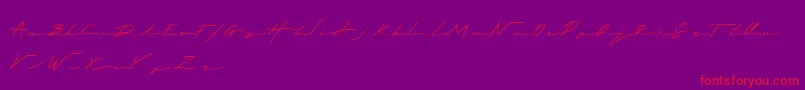 Royalia-Schriftart – Rote Schriften auf violettem Hintergrund