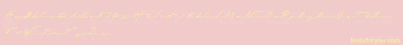 Royalia-Schriftart – Gelbe Schriften auf rosa Hintergrund