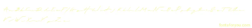 Royalia-Schriftart – Gelbe Schriften auf weißem Hintergrund