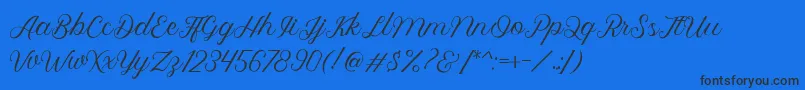 Royalite Script Font – Black Fonts on Blue Background