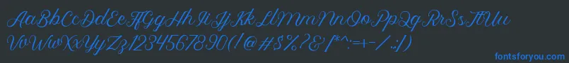 fuente Royalite Script – Fuentes Azules Sobre Fondo Negro