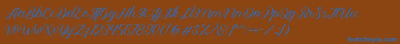 Royalite Script-fontti – siniset fontit ruskealla taustalla