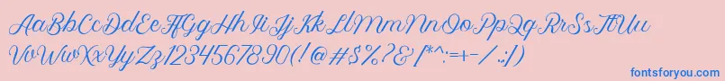 Royalite Script-fontti – siniset fontit vaaleanpunaisella taustalla