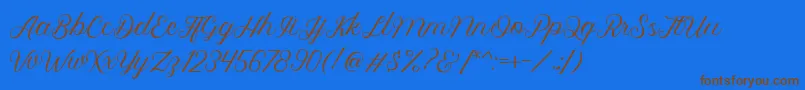 Royalite Script Font – Brown Fonts on Blue Background